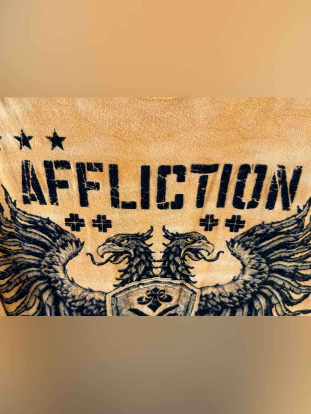 Affliction Orange Short-Sleeve Crest Graphic Tee - Picture 7 of 11